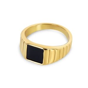◼️ Black Block 18k Gold Plated Ring
